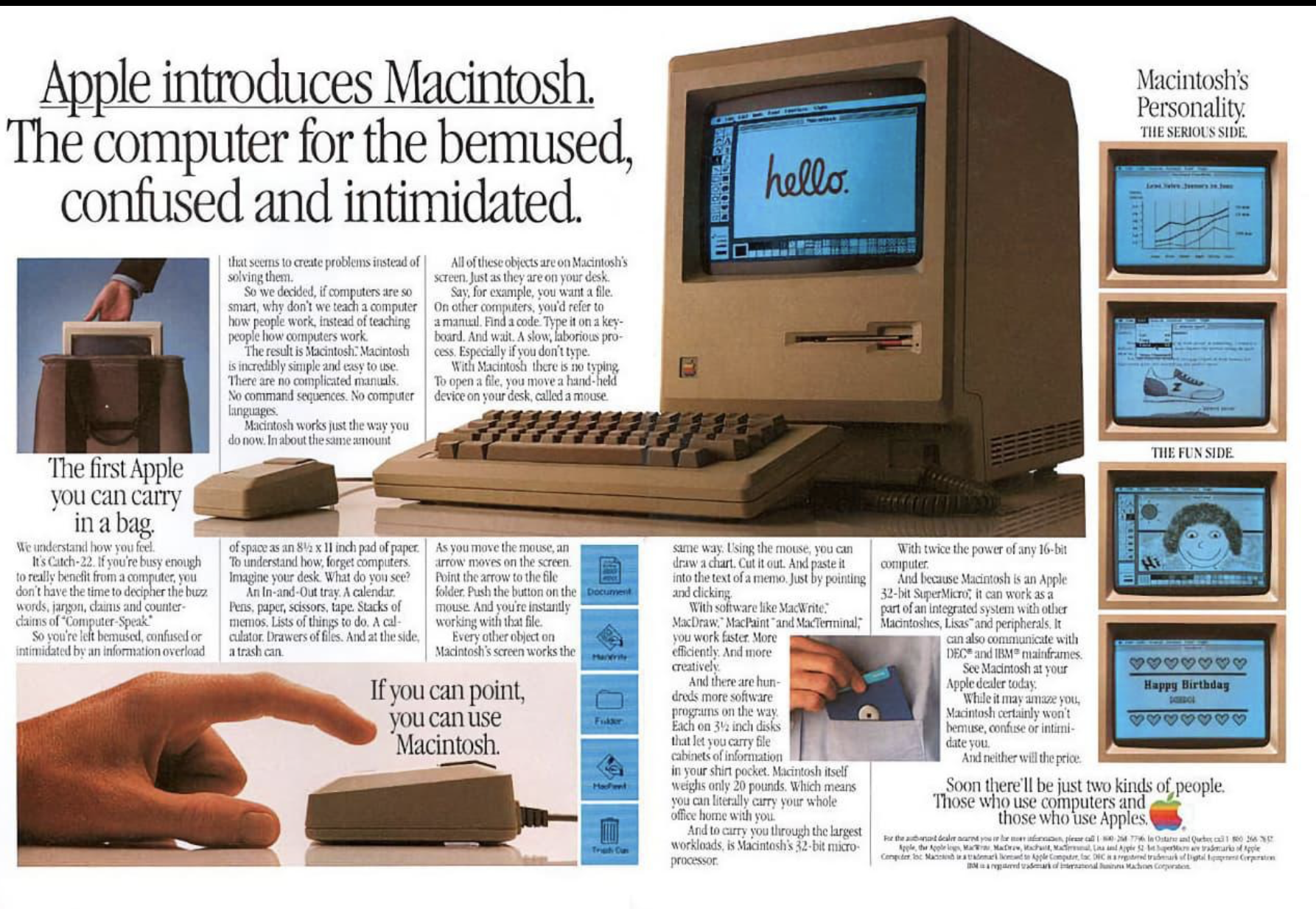Зураг 2. 1984 онд худалдаанд гарсан анхны Macintosh компьютер.